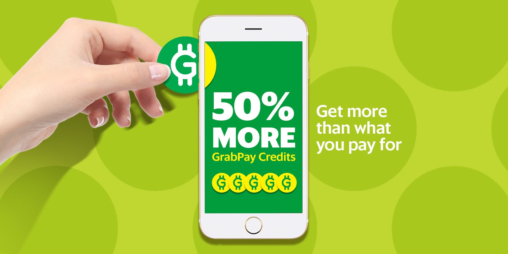 Grab Singapore Top-up GrabPay Credits & Get 50% More 1 Day Only Promotion 12 Apr 2017
