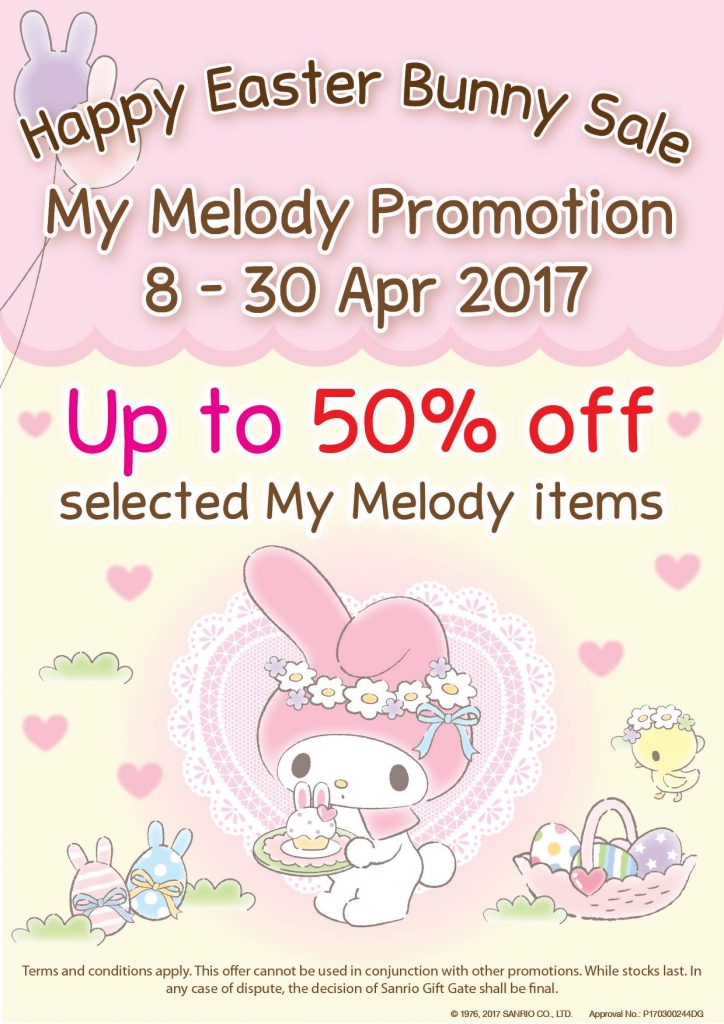 Isetan Singapore Easter Bunny Sale Up to 50% Off My Melody Promotion 8-30 Apr 2017 | Why Not Deals