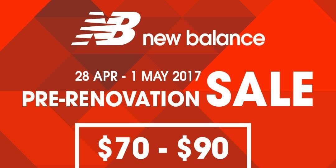 New Balance Singapore Pre-Renovation Sale Up to 20% Off Promotion 28 Apr – 1 May 2017