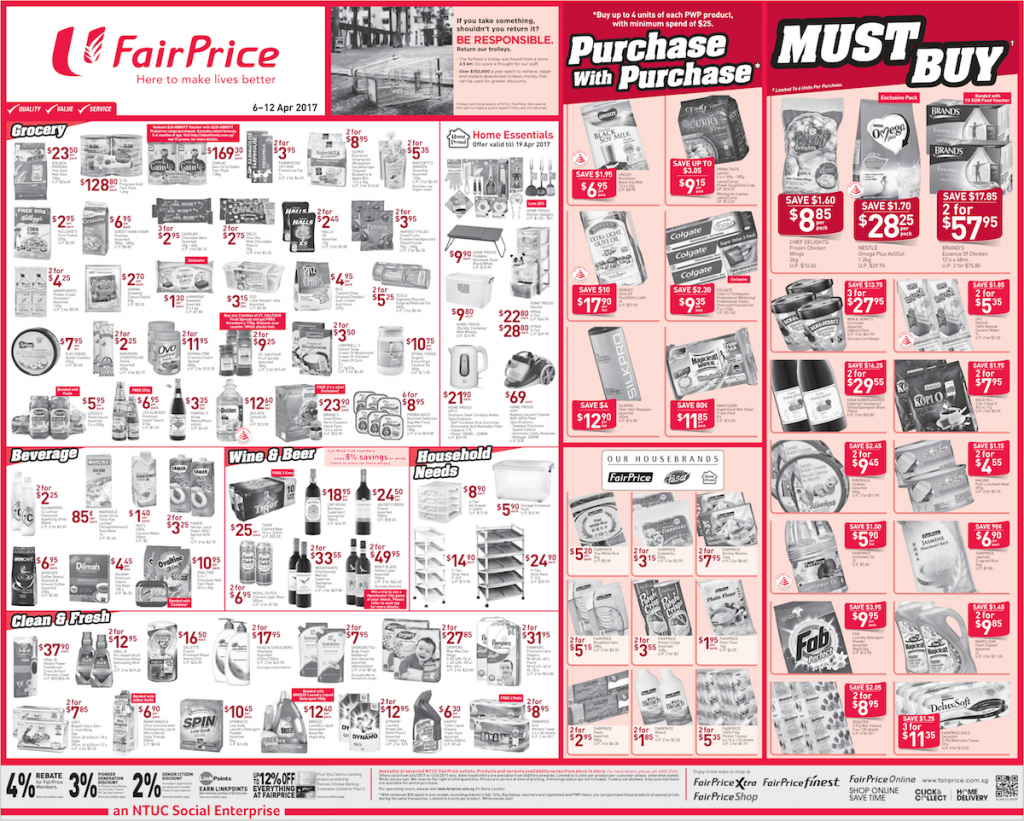 NTUC FairPrice Singapore Weekly Saver Promotion 6-12 Apr 2017 | Why Not Deals