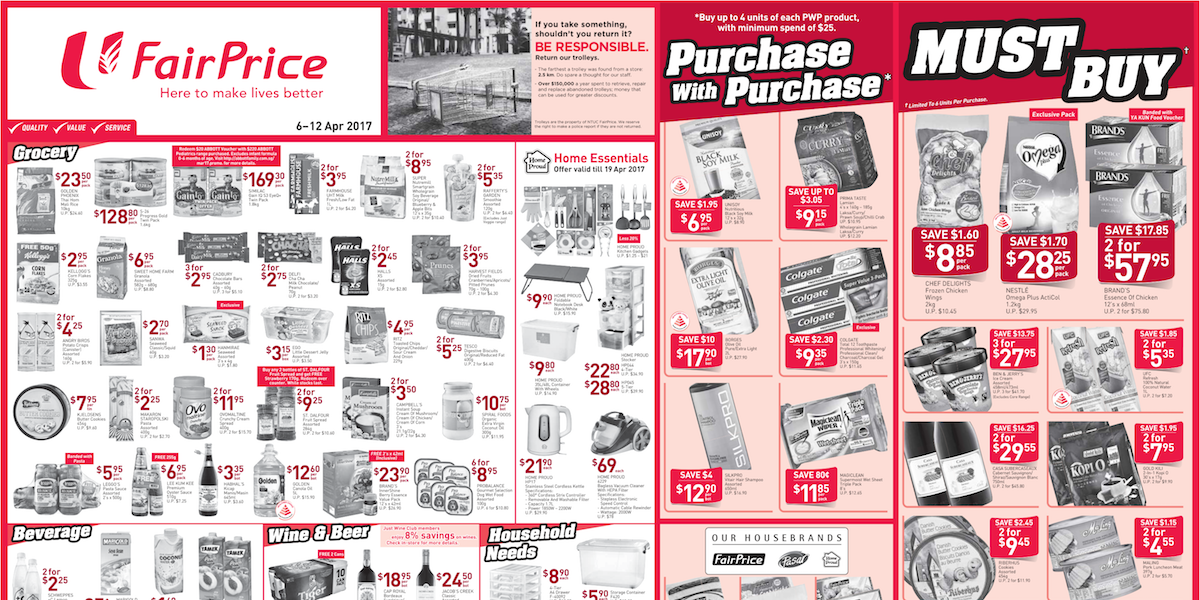 NTUC FairPrice Singapore Weekly Saver Promotion 6-12 Apr 2017