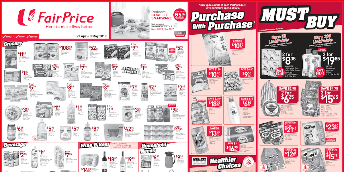 NTUC FairPrice Singapore Your Weekly Saver Promotion 27 Apr – 3 May 2017