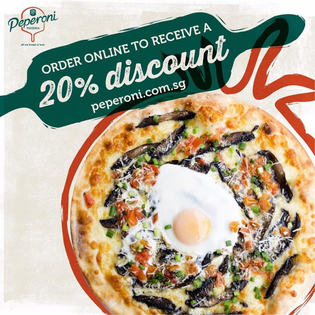 Peperoni Pizzeria Singapore 20% Off Online Orders Promotion ends 31 Jul 2017 | Why Not Deals