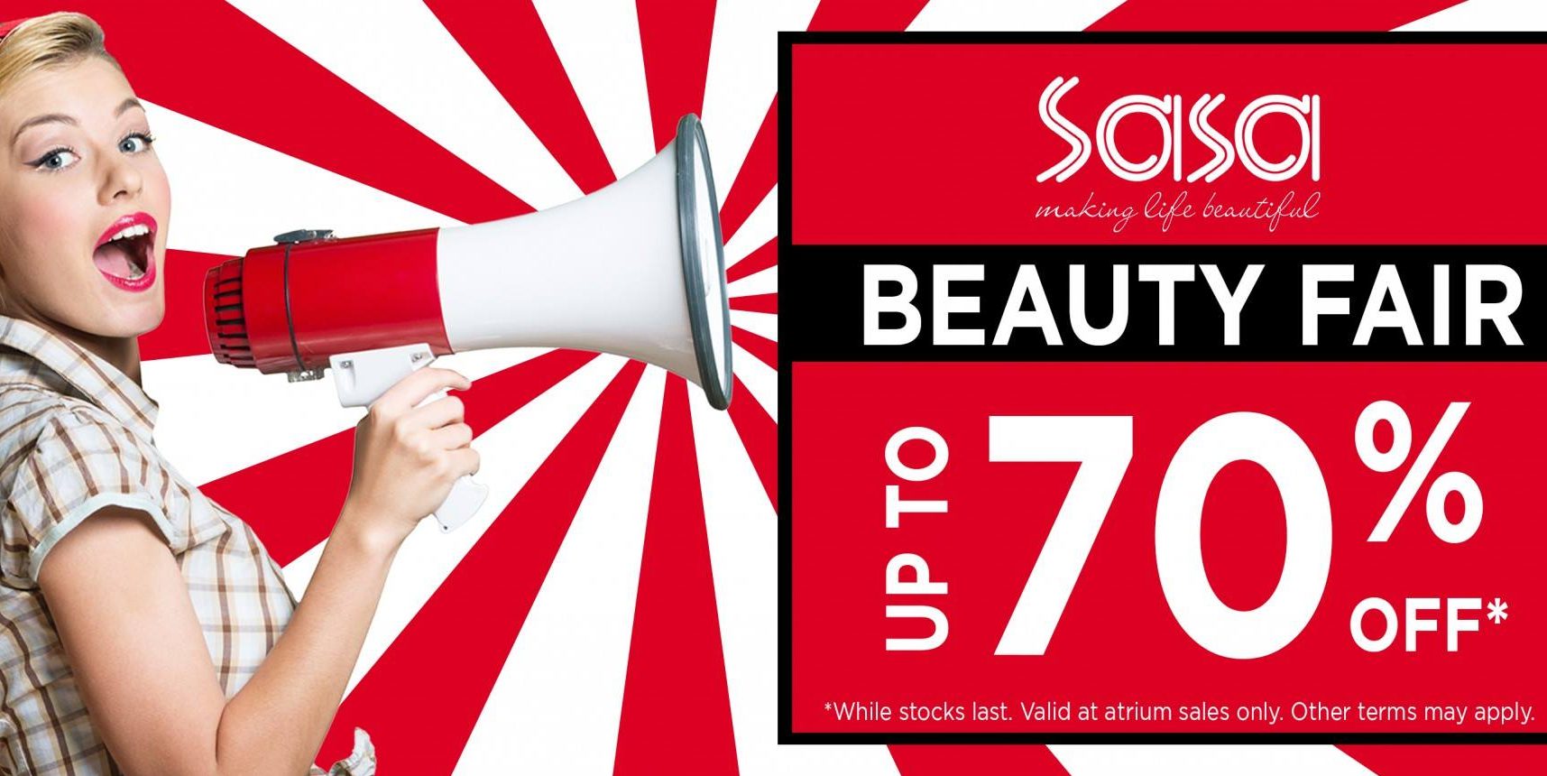 Sasa Singapore Beauty Fair at Chinatown Point Up to 70% Off Promotion 10-16 Apr 2017