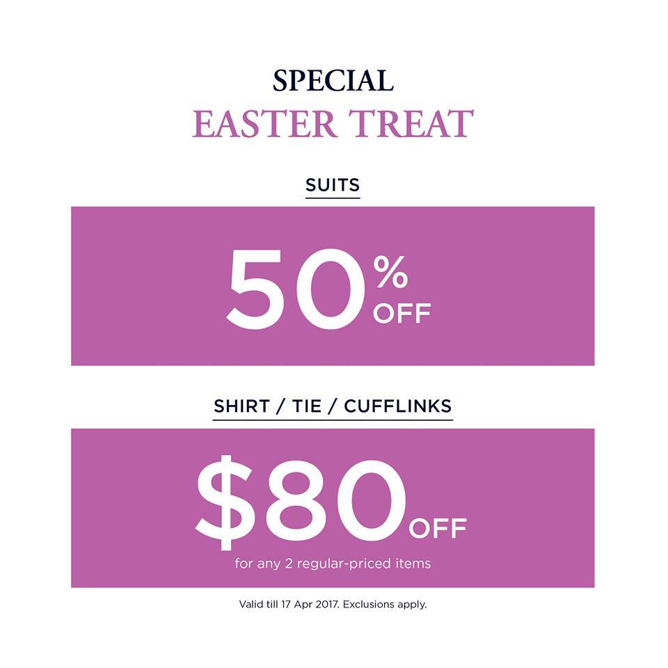 T.M.Lewin Singapore Special Easter Treat Up to 50% Off Promotion ends 17 Apr 2017 | Why Not Deals