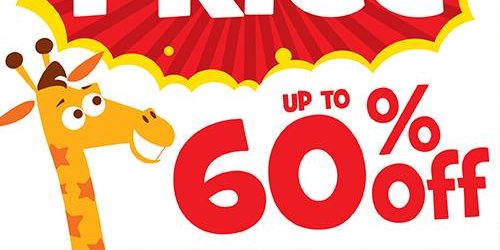 Toys “R” Us Singapore MAYDAY Warehouse Sale Up to 60% Off Promotion 28-30 Apr 2017