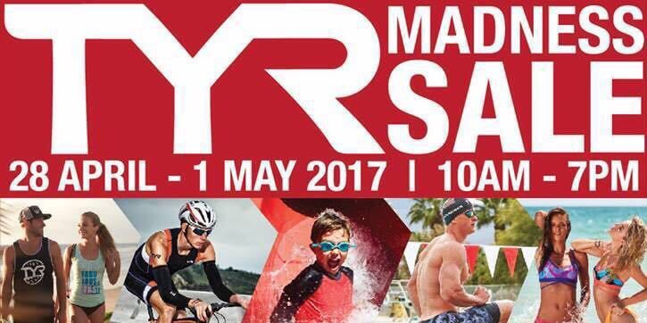 TYR Singapore Madness Sale Up to 70% Off Promotion 28 Apr – 1 May 2017