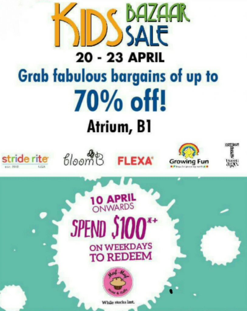 United Square Shopping Mall Kids Bazaar Sale Up to 70% Off Promotion 20-23 Apr 2017 | Why Not Deals