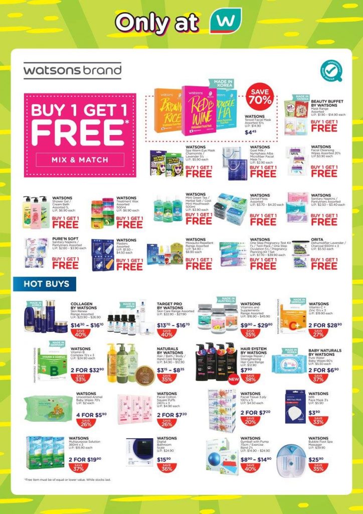 Watsons Singapore 2-Day Ultimate Sale Buy 1 Get 1 FREE & 70% Off Promotion 11-12 Apr 2017 | Why Not Deals 5