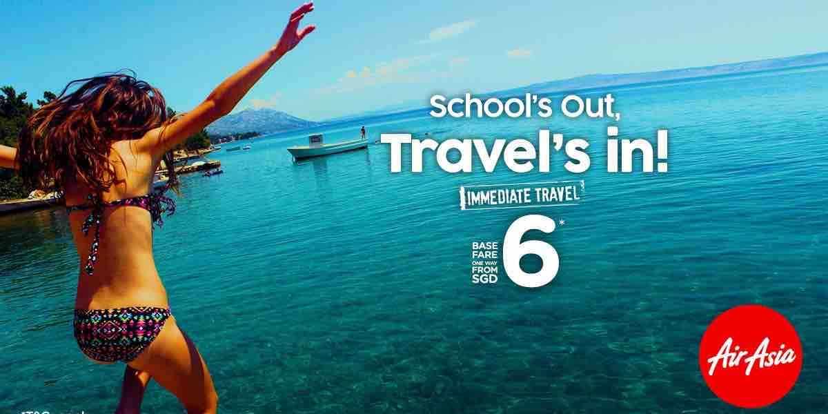 AirAsia Singapore School’s Out Travel’s In From SGD 6 Promotion ends 4 Jun 2017