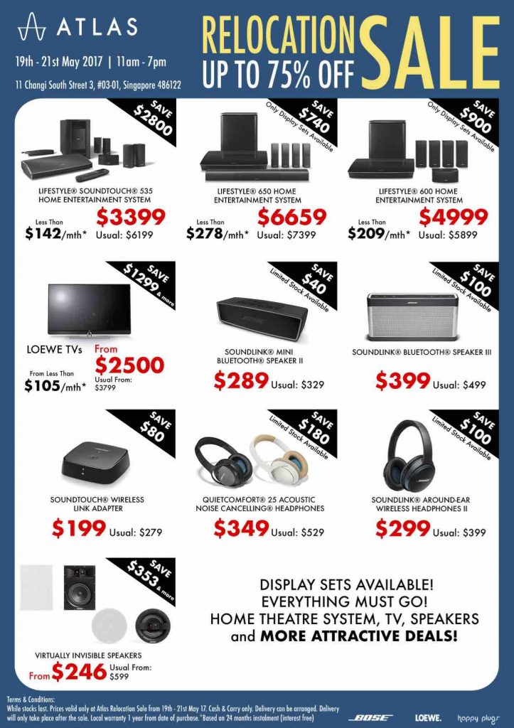 Atlas Singapore Relocation Sale Up to 75% Off Promotion 19-21 May 2017 | Why Not Deals 1