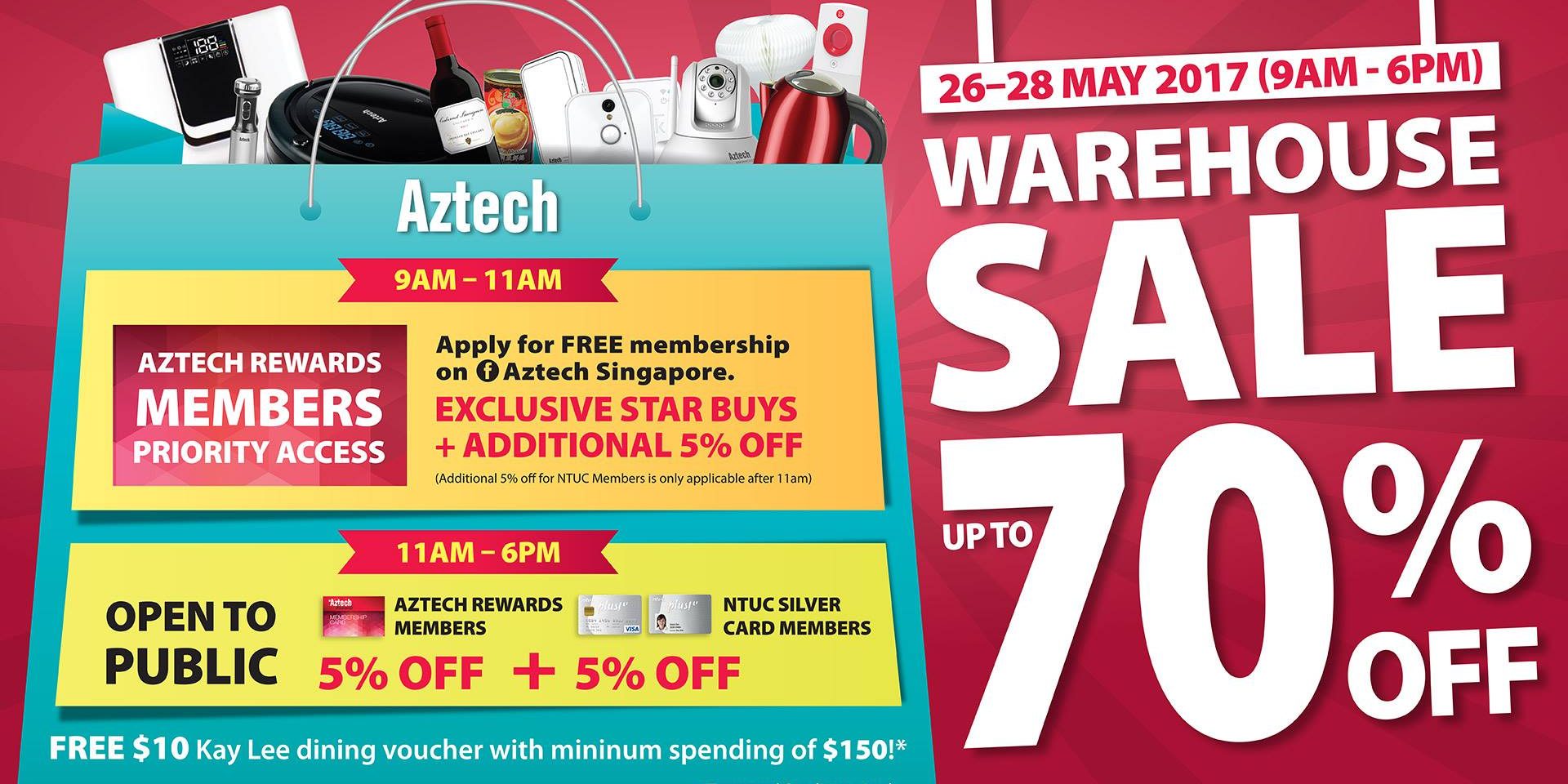 Aztech Singapore Warehouse Sale Up to 70% Off Promotion 26-28 May 2017