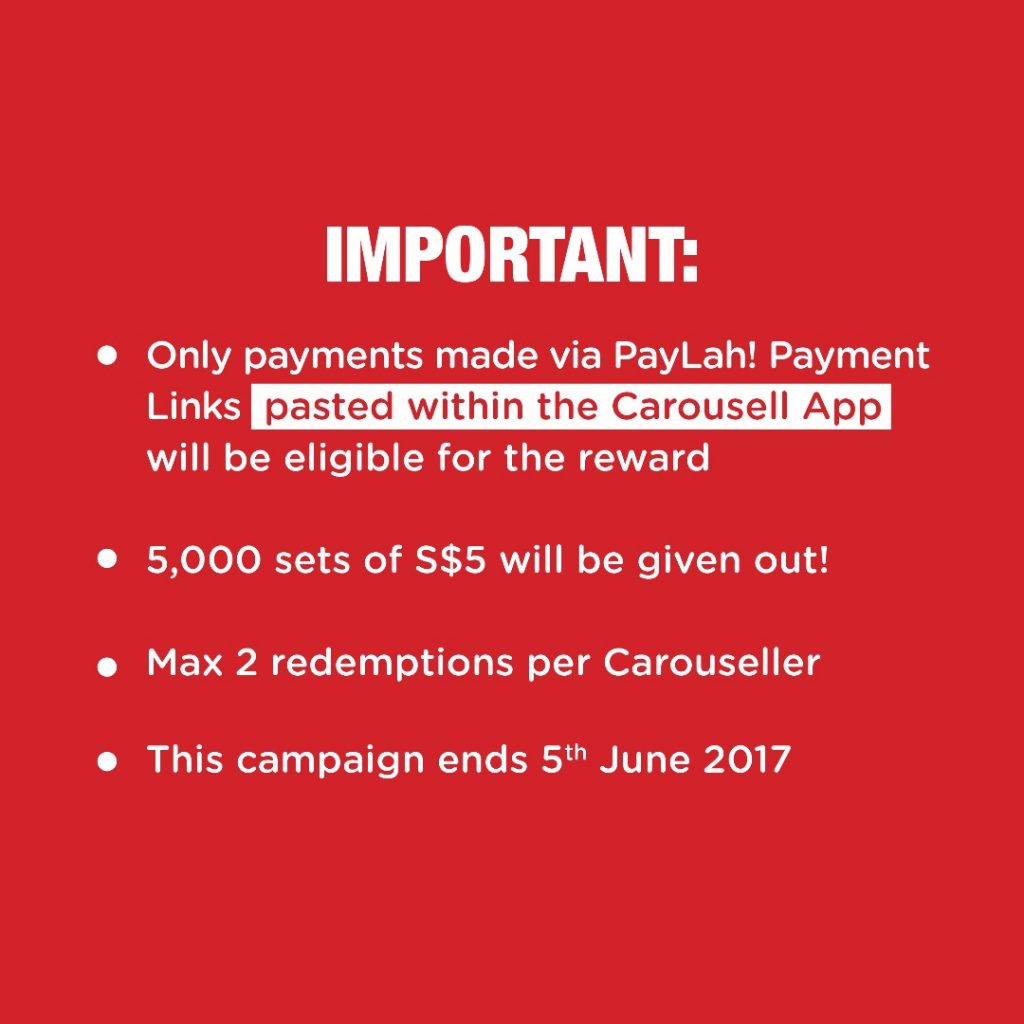 Carousell Singapore Get S$10 by Paying with DBS PayLah Promotion ends 5 Jun 2017 | Why Not Deals 4