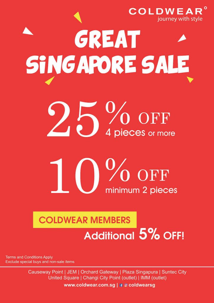 Coldwear Great Singapore Sale Up to 25% Off Promotion 22 May - 26 Jun 2017 | Why Not Deals 2