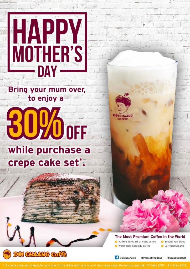 Doi Chaang Coffee Singapore Mother's Day 30% Off Promotion 10-21 May 2017 | Why Not Deals