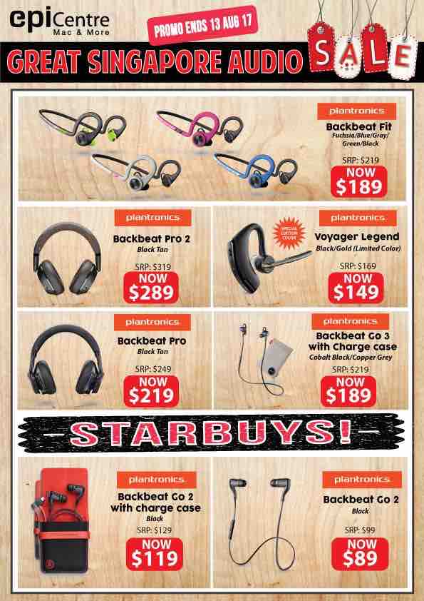 EpiCentre Great Singapore Audio Sale Plantronics Gadgets Promotion ends 13 Aug 2017 | Why Not Deals