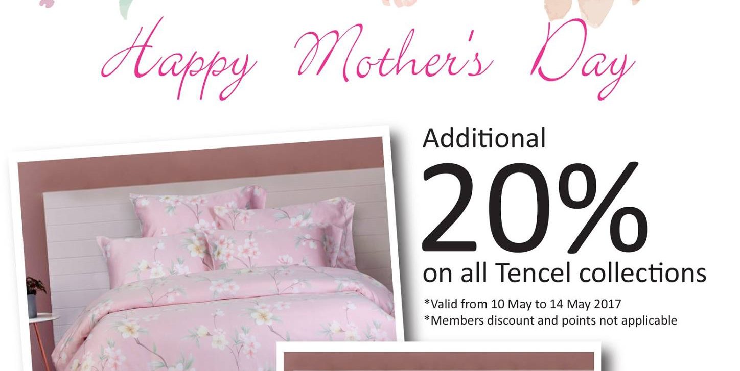 Eurotex Singapore Mother’s Day Up to 20% Off Promotion 10-14 May 2017