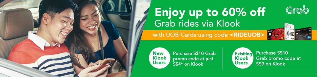 Get Grab Voucher via Klook for 60% Off Grab Ride RIDEUOB Promo Code ends 30 Jun 2017 | Why Not Deals