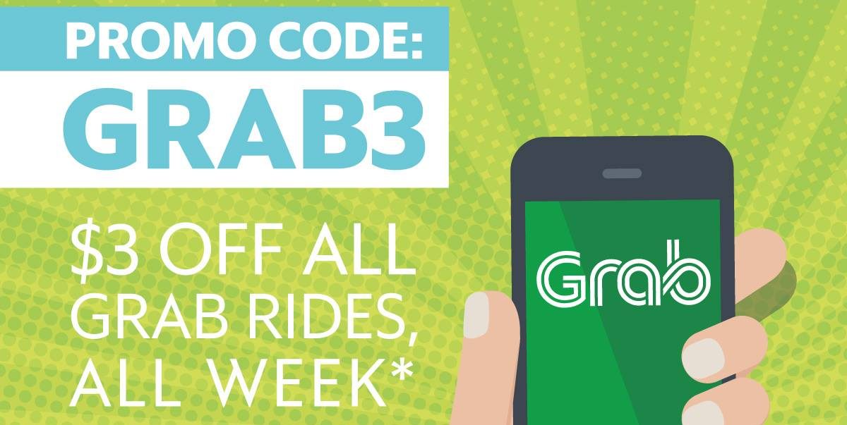 Grab Singapore $3 Off All Grab Rides All Week GRAB3 Promo Code 18-21 May 2017