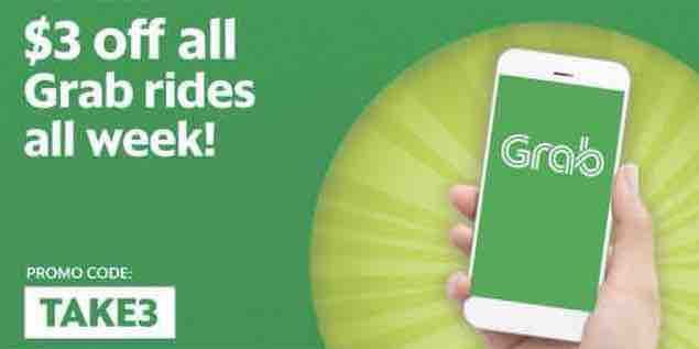 Grab Singapore $3 Off All Grab Rides All Week TAKE3 Promo Code 29 May – 4 Jun 2017 (Selected Riders Only)
