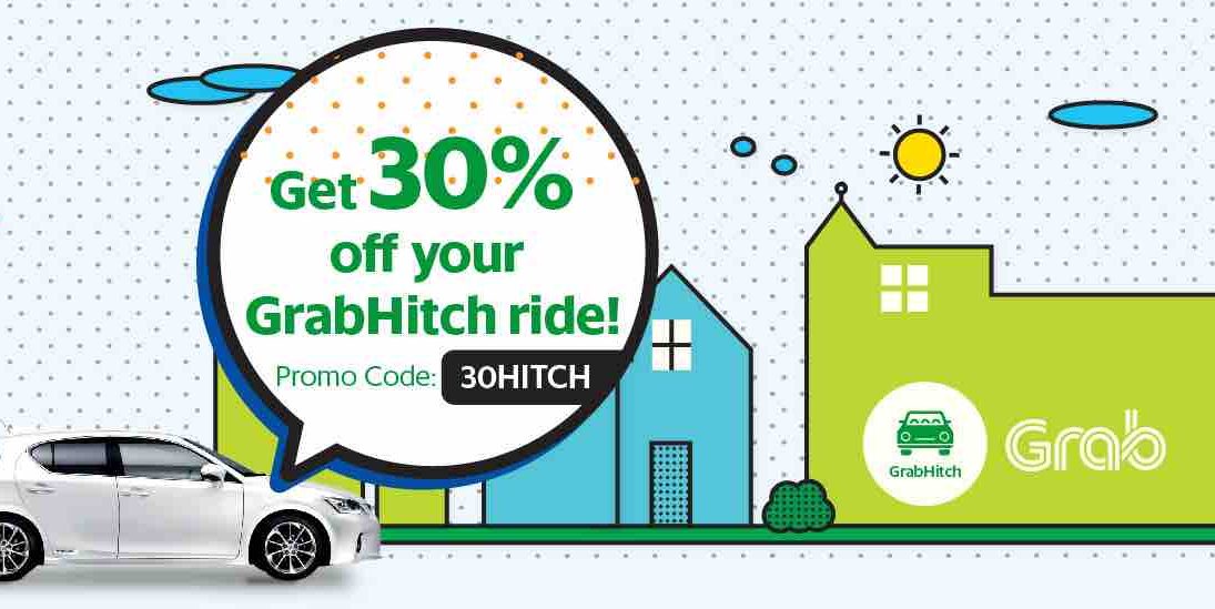 Grab Singapore 30% Off GrabHitch Rides 30HITCH Promo Code 22-28 May 2017 (Selected Riders Only)