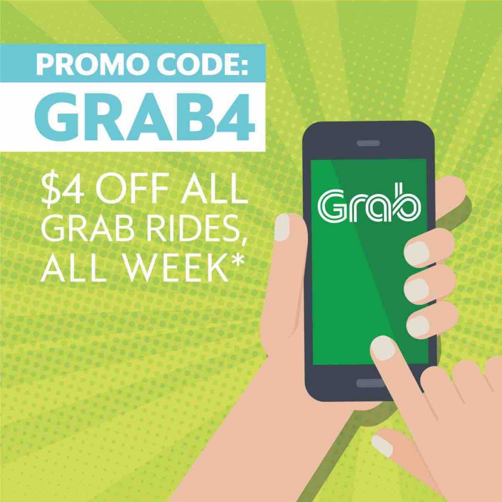 Grab Singapore $4 Off Grab Rides Between 10am-5pm GRAB4 Promo Code 22-28 May 2017 | Why Not Deals