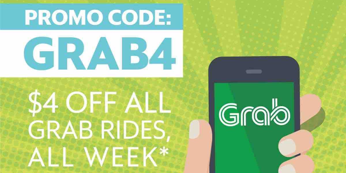 Grab Singapore $4 Off Grab Rides Between 10am-11.59pm GRAB4 Promo Code 22-28 May 2017 (Extended Hours)