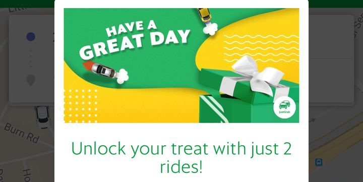 Grab Singapore Take 2 JustGrab Rides & Get $5 Off 7 Rides Promotion 17-23 May 2017 (Selected Riders Only)