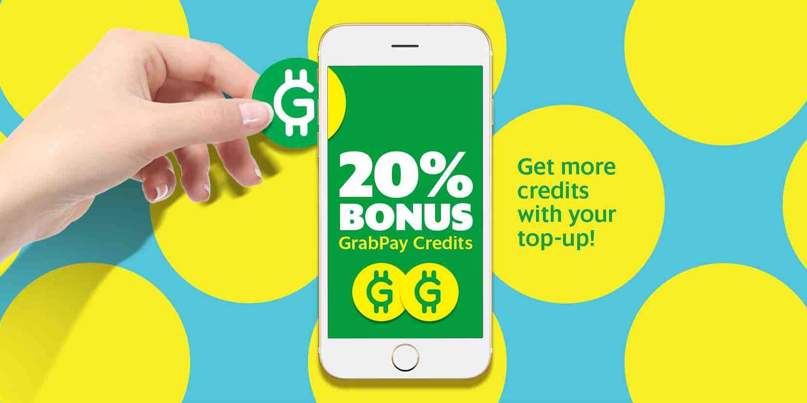 Grab Singapore Top-Up GrabPay Credits & Get 20% More 1 Day Only Promotion 23 May 2017