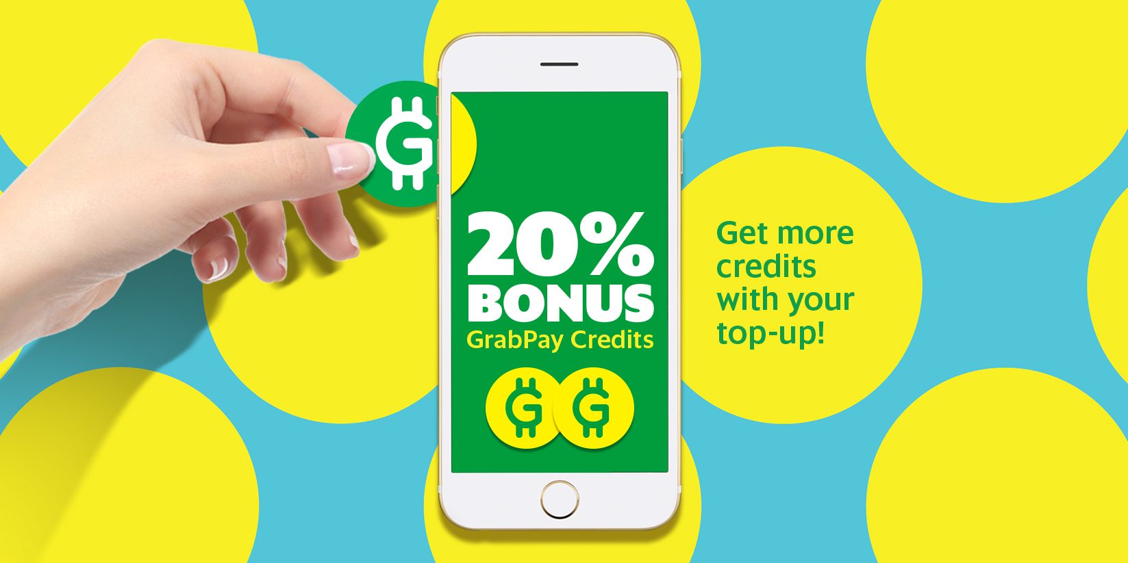 Grab Singapore Top-up GrabPay Credits & Get 20% More Promotion 12 May 2017