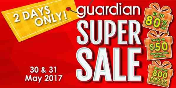 Guardian 2 Days Super Sale 61 Guardian Stores Up to 80% Off Promotion 30-31 May 2017