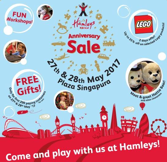 Hamleys Singapore Anniversary Sale Up to 70% Off Promotion 27-28 May 2017 | Why Not Deals