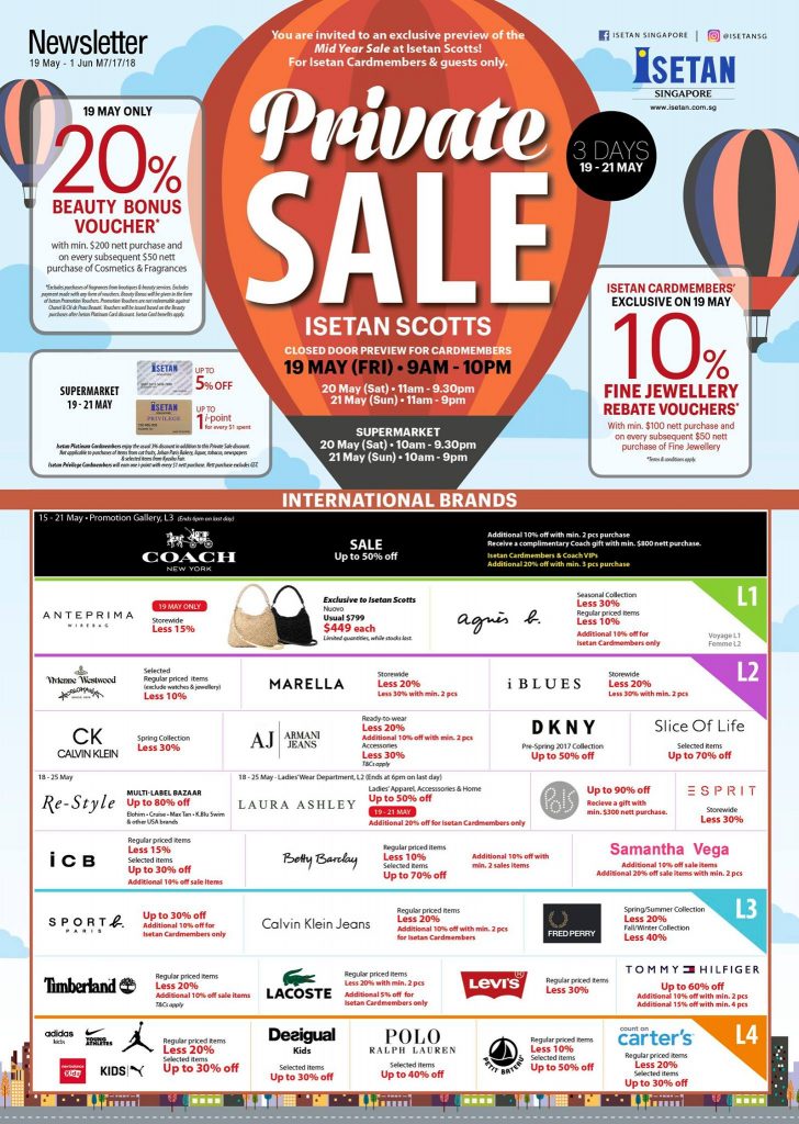 Isetan Singapore 3 Days Private Sale Up to 20% Rebate Promotion | Why Not Deals 3