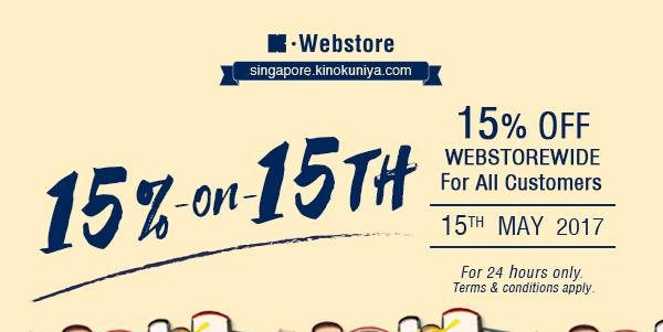 Kinokuniya Singapore 15% Off WebStoreWide For All Customers Promotion 15 May 2017
