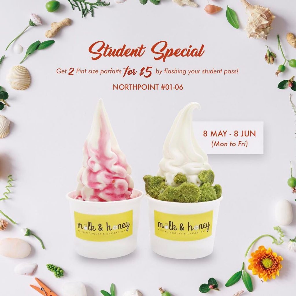 Milk & Honey Singapore 2 Parfaits for $5 Student Promotion 8 May - 8 Jun 2017 | Why Not Deals