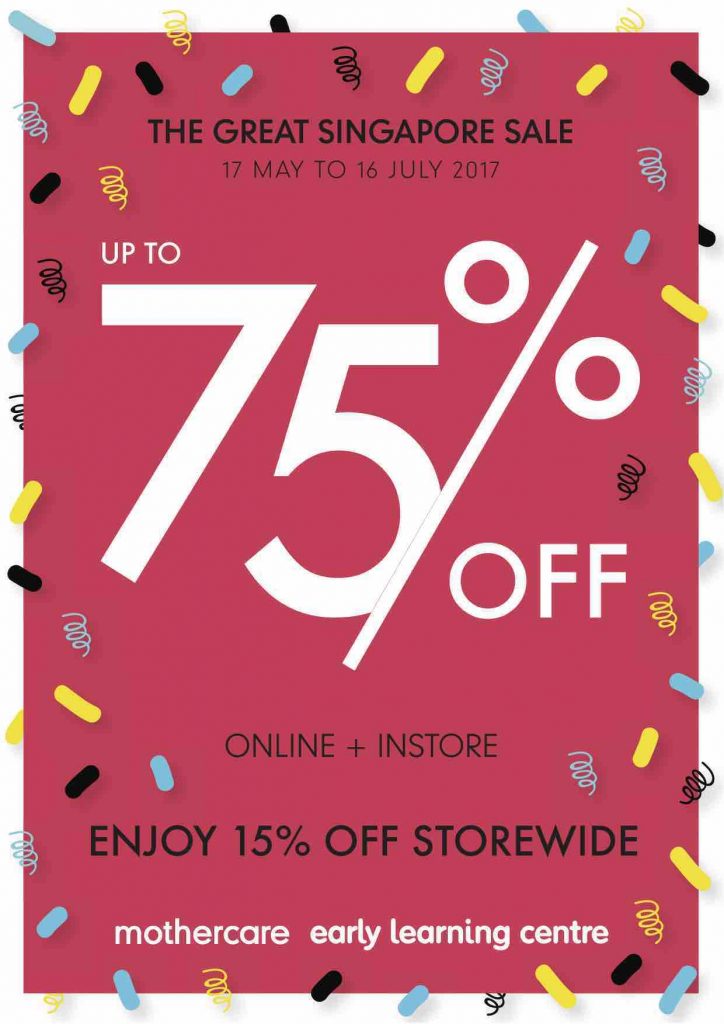 Mothercare Great Singapore Sale Up to 75% Off Promotion 17 May - 16 Jul 2017 | Why Not Deals 7