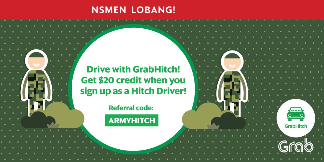 NS50 Singapore Signup for GrabHitch & Get $20 Credit Promotion 22 May – 10 Aug 2017