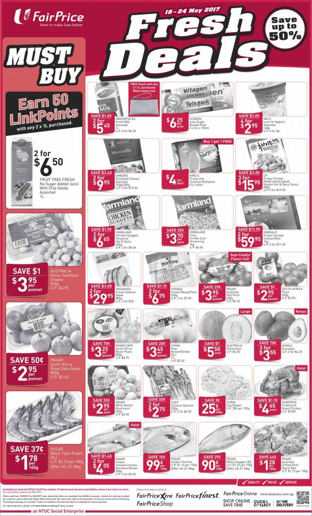 NTUC FairPrice Singapore Your Weekly Saver Promotion 18-24 May 2017 | Why Not Deals 2