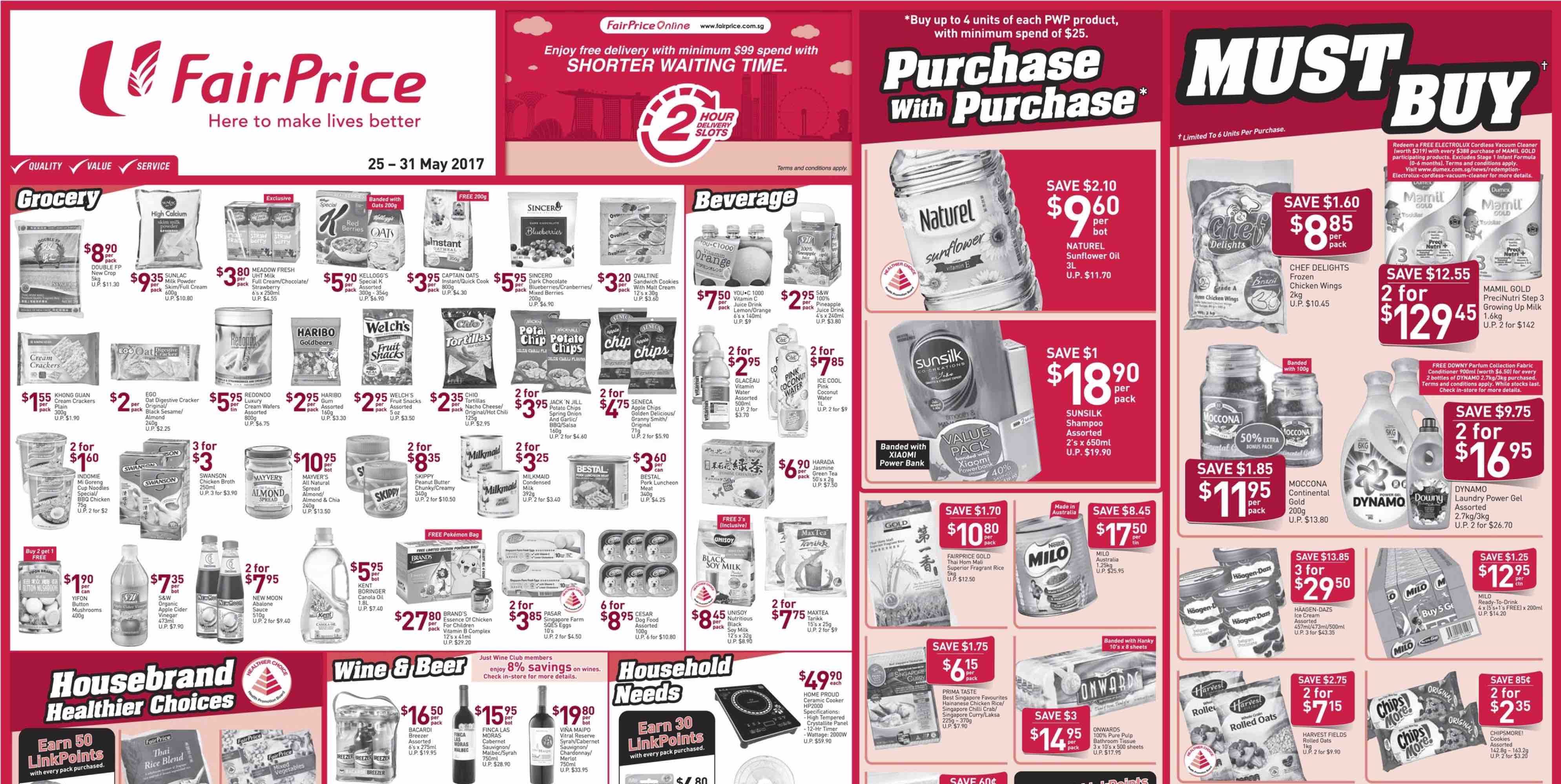 NTUC FairPrice Singapore Your Weekly Saver Promotion 25-31 May 2017