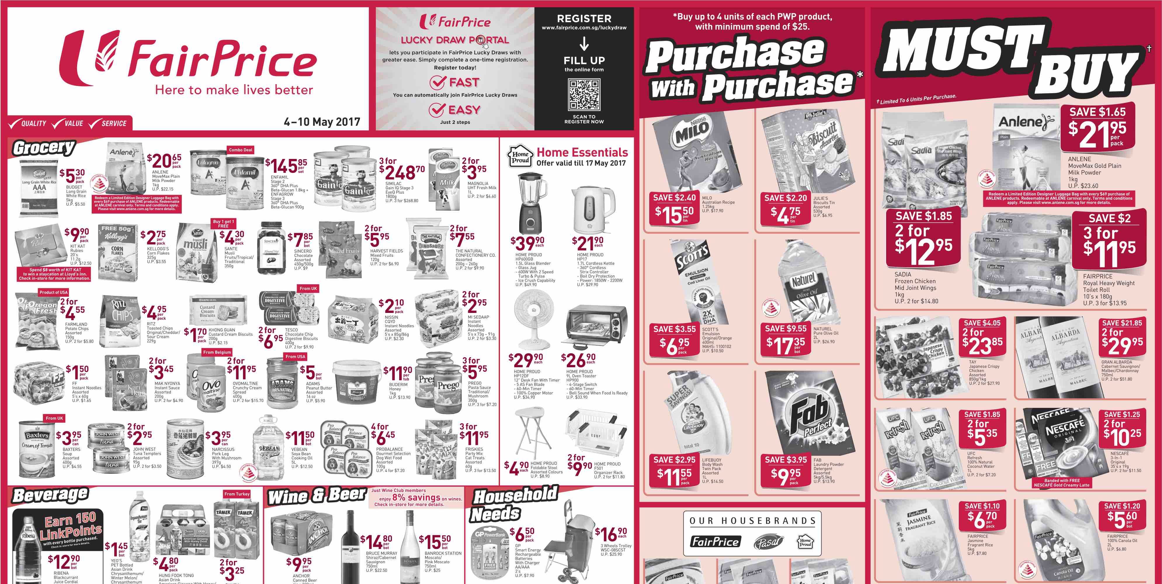 NTUC FairPrice Singapore Your Weekly Saver Promotion 4-10 May 2017