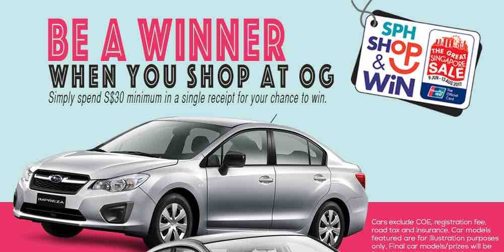 OG Singapore Spend S$30 in a Single Receipt Shop & Win Contest 26 May – 13 Aug 2017