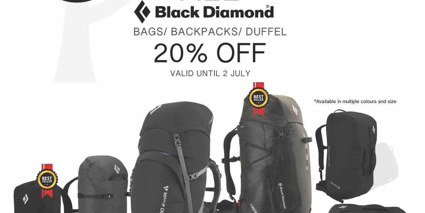 Outdoor Life Great Singapore Sale Black Diamond 20% Off Promotion end 2 Jul 2017