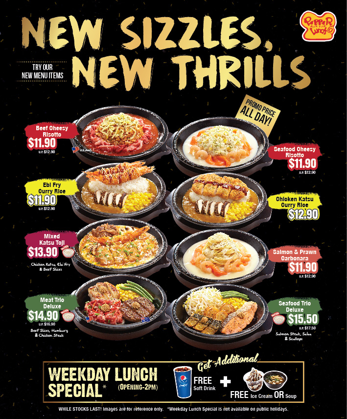 Pepper Lunch Singapore 8 New Main Dishes Promotion ends 7 Jun 2017 | Why Not Deals 2