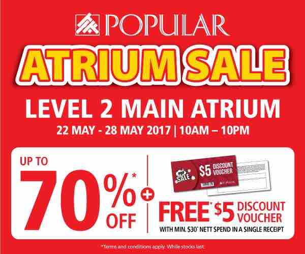 Popular Singapore Compass One Atrium Sale Up to 70% Off Promotion 22-28 May 2017 | Why Not Deals