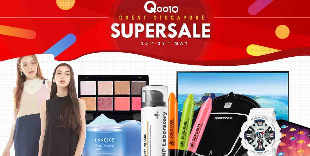 Qoo10 Singapore Supersale Stack Up to $100 Worth of Coupons 25-28 May 2017