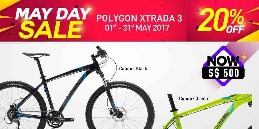 Rodalink Singapore 20% Off 2016 Polygon Xtrada 3 Online Promotion ends 31 May 2017