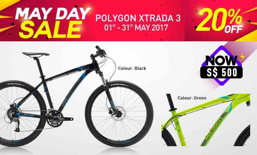 Rodalink Singapore 20% Off 2016 Polygon Xtrada 3 Online Promotion ends 31 May 2017 | Why Not Deals