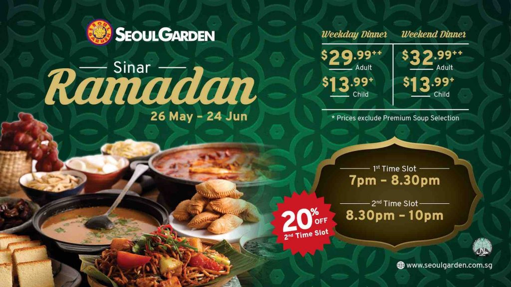Seoul Garden Singapore Ramadan 8.30-10pm 20% Off Promotion 26 May - 26 Jun 2017 | Why Not Deals