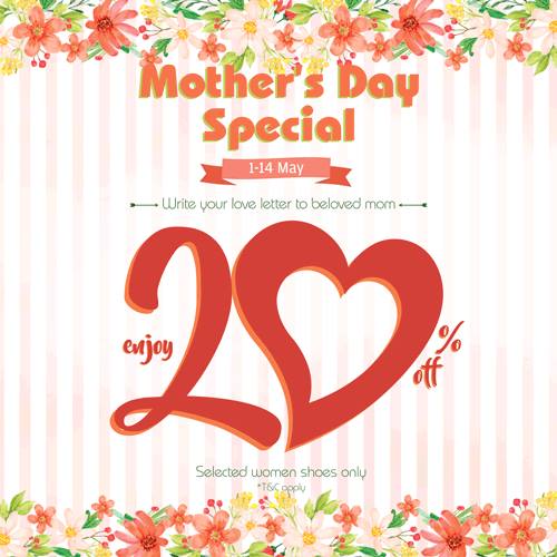Skechers @ Compass One Singapore Mother's Day 20% Off Promotion 1-14 May 2017 | Why Not Deals