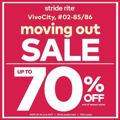 Stride Rite VIVOCITY Singapore Moving-Out Clearance Sale 70% Off ends 25 Jun 2017 | Why Not Deals